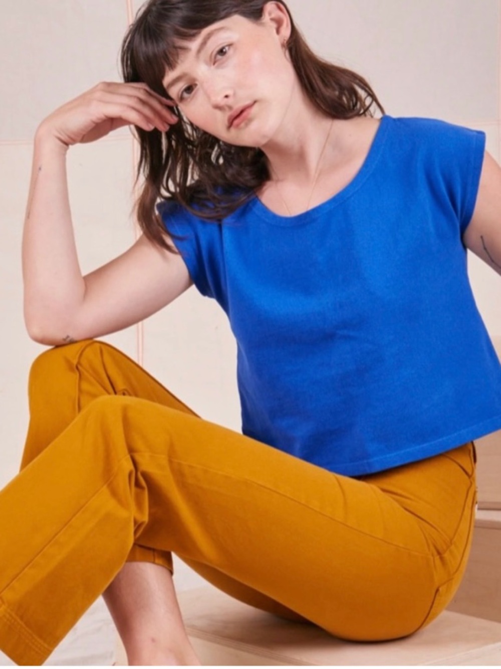 Big Bud Press Cropped Tunic Top in Royal Blue